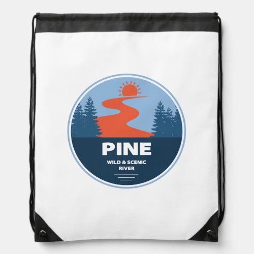 Pine Wild And Scenic River Drawstring Bag