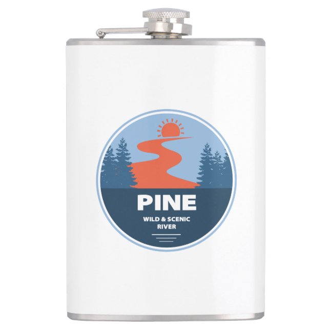 Pine Wild And Scenic River Flask (Front)
