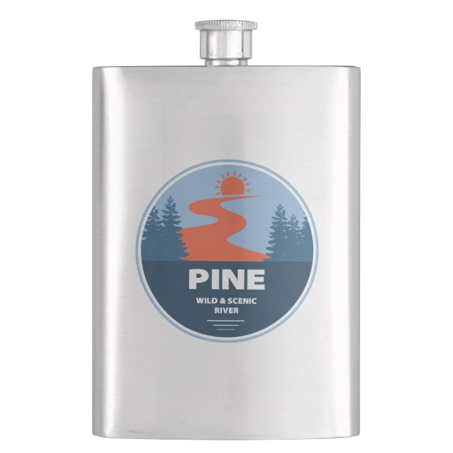 Pine Wild And Scenic River Flask (Front)