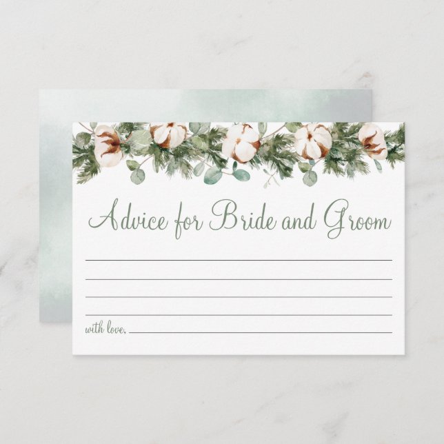 Pine Winter Bridal Shower Advice for Couple Card (Front/Back)