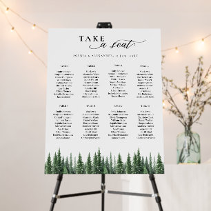 Pine Winter Forest Wedding Table Plan Foam Board