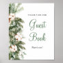Pine Winter Guest  Book Bridal Shower Sign