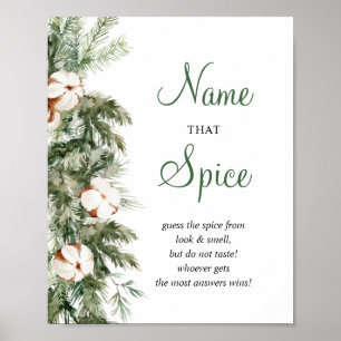 Pine Winter Name That Spice Bridal Shower Sign