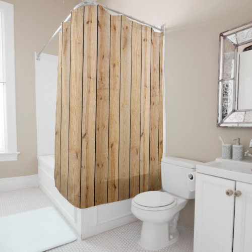Pine Wood Boards Shower Curtain