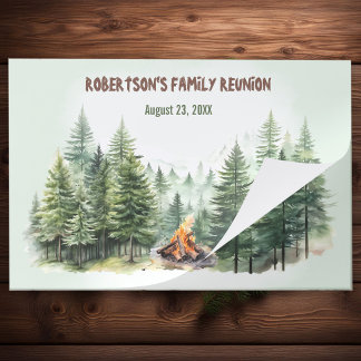 Pine Wood Forest Campfire Tearaway Paper Placemats
