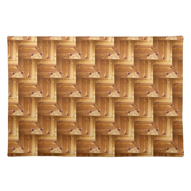 Pine Wood Herringbone Pattern Placemat (Front)