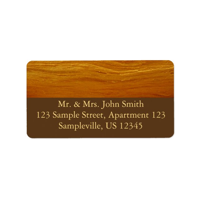 Pine Wood I Faux Wooden Texture Label (Front)