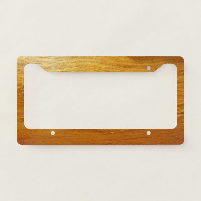 Pine Wood I Faux Wooden Texture License Plate Frame (Front)