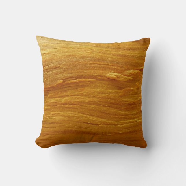 Pine Wood I Faux Wooden Texture Throw Pillow (Front)