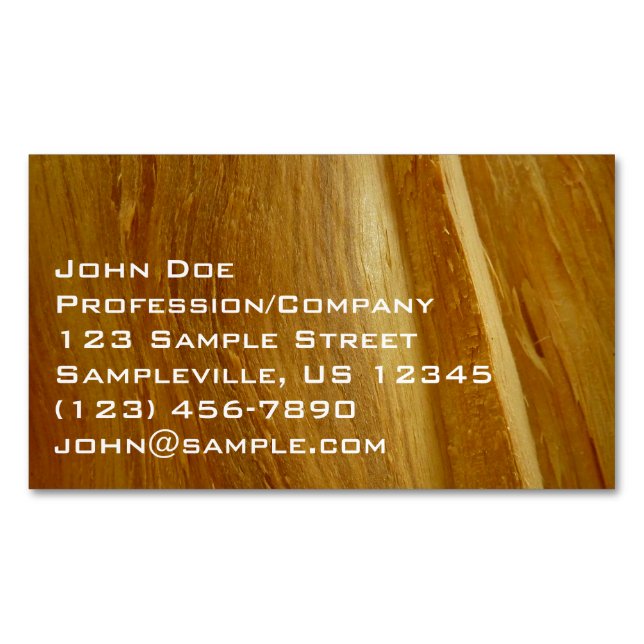 Pine Wood II Faux Wooden Texture Business Card Magnet (Front)