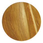 Pine Wood II Faux Wooden Texture Classic Round Sticker