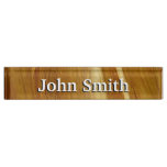 Pine Wood II Faux Wooden Texture Desk Name Plate