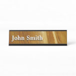 Pine Wood II Faux Wooden Texture Desk Name Plate