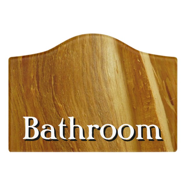 Pine Wood II Faux Wooden Texture Door Sign (Small Crest Front)