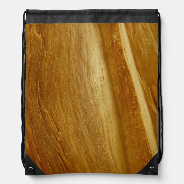 Pine Wood II Faux Wooden Texture Drawstring Bag (Front)