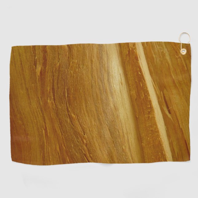 Pine Wood II Faux Wooden Texture Golf Towel (Horizontal)