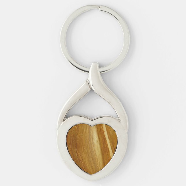 Pine Wood II Faux Wooden Texture Keychain (Front)