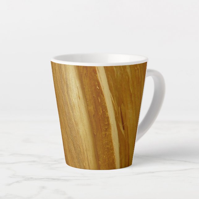 Pine Wood II Faux Wooden Texture Latte Mug (Right Angle)