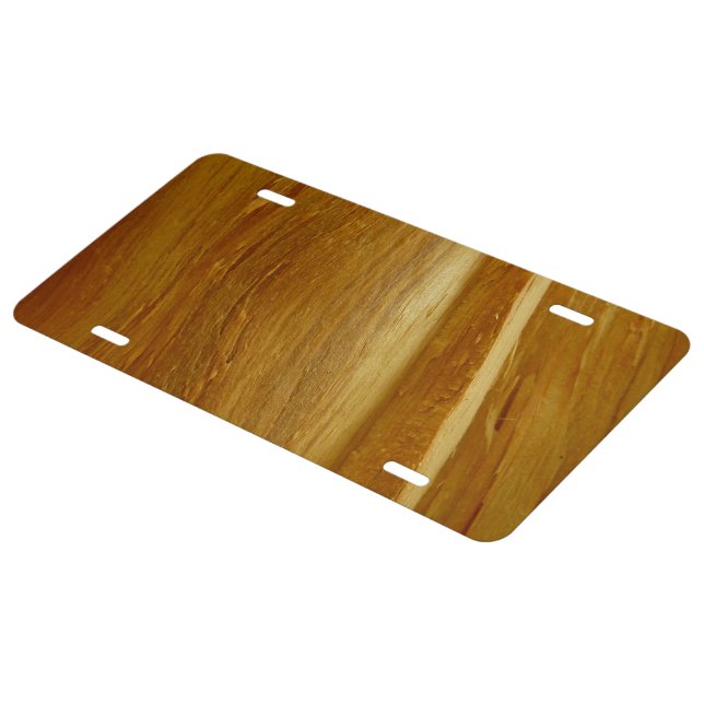 Pine Wood II Faux Wooden Texture License Plate (Side)