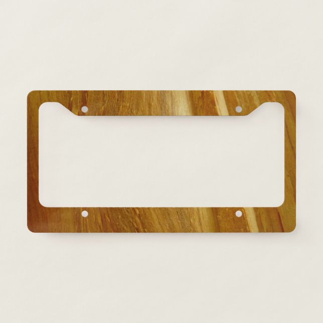 Pine Wood II Faux Wooden Texture License Plate Frame (Front)