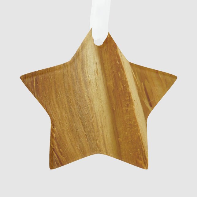 Pine Wood II Faux Wooden Texture Ornament (Back)