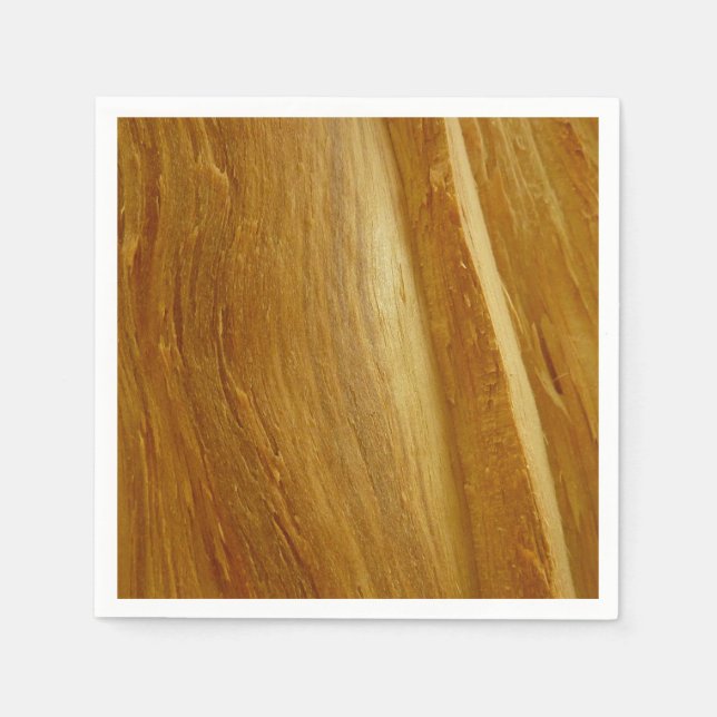 Pine Wood II Faux Wooden Texture Paper Napkins (Front)