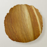 Pine Wood II Faux Wooden Texture Round Pillow