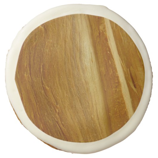 Pine Wood II Faux Wooden Texture Sugar Cookie (Front)