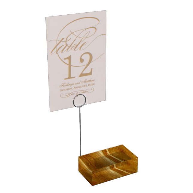 Pine Wood II Faux Wooden Texture Table Card Holder (Corner)