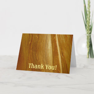 Pine Wood II Faux Wooden Texture Thank You Card