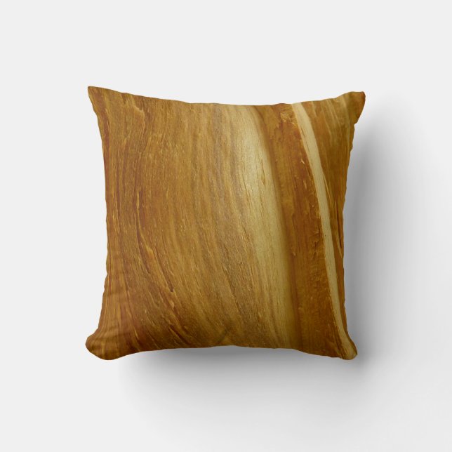 Pine Wood II Faux Wooden Texture Throw Pillow (Front)