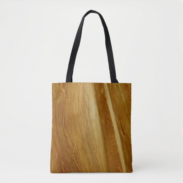Pine Wood II Faux Wooden Texture Tote Bag (Front)