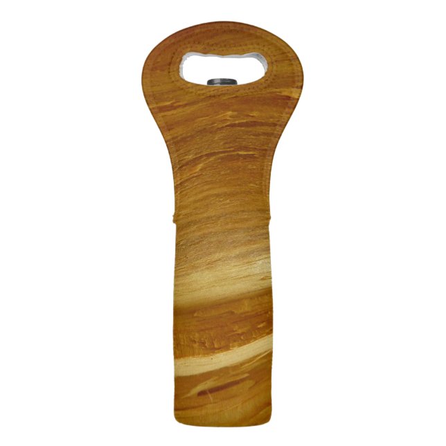 Pine Wood II Faux Wooden Texture Wine Bag (Front)