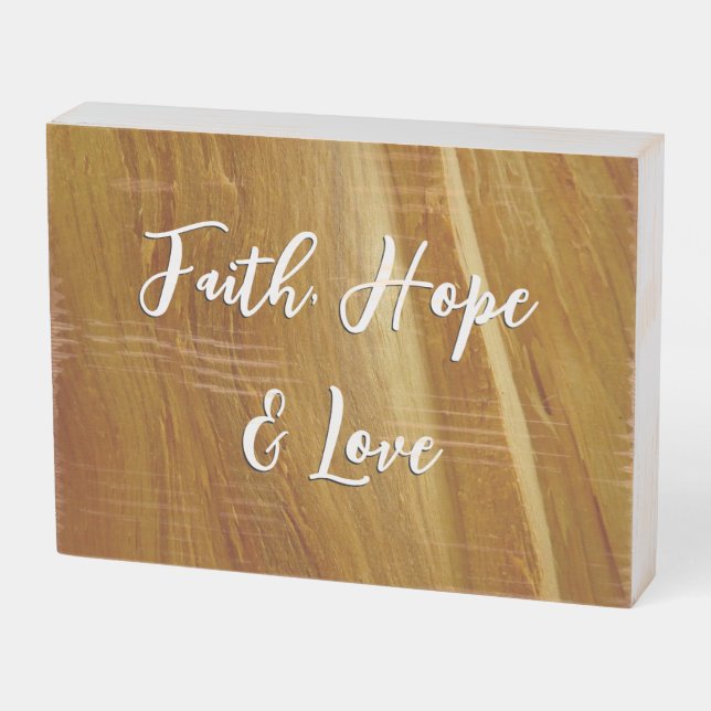 Pine Wood II Faux Wooden Texture Wooden Box Sign (Angled Horizontal)