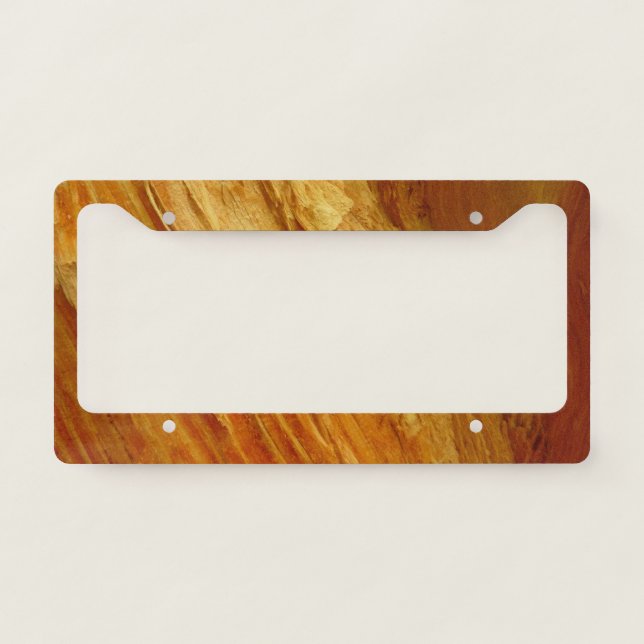 Pine Wood III Faux Wooden Texture License Plate Frame (Front)