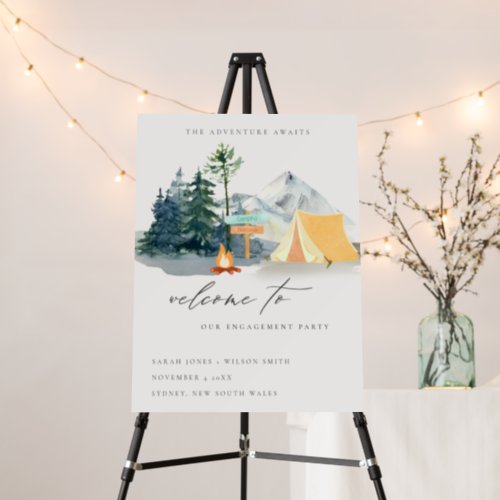 Pine Woods Camping Mountain Engagement Welcome Foam Board