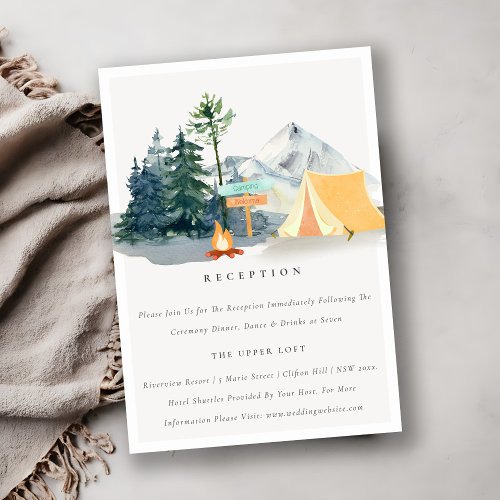 Pine Woods Camping Mountain Wedding Reception Enclosure Card