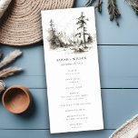 Pine Woods Landscape Sketch Wedding Program<br><div class="desc">If you need any other matching product or customization,  kindly message via Zazzle.</div>