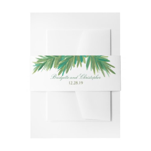 Pine Woods Watercolor  Wedding Invitation Belly Band