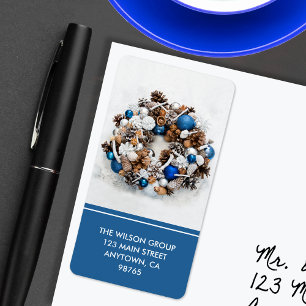 Pine Wreath Return Address Label
