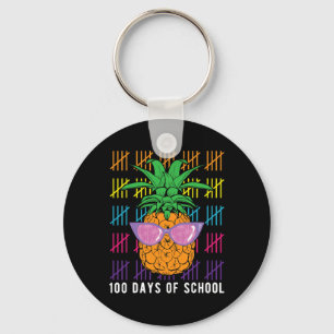 Pineapple 100 Days Of School Teacher And Student G Keychain
