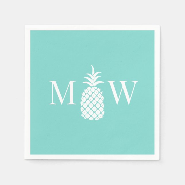 Pineapple #11 Couple 2 Initial Monogram DIY Colors Napkins (Front)