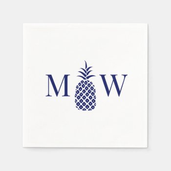Pineapple #11 Couple 2 Initial Monogram Diy Colors Napkins by ItsMyPartyDesigns at Zazzle