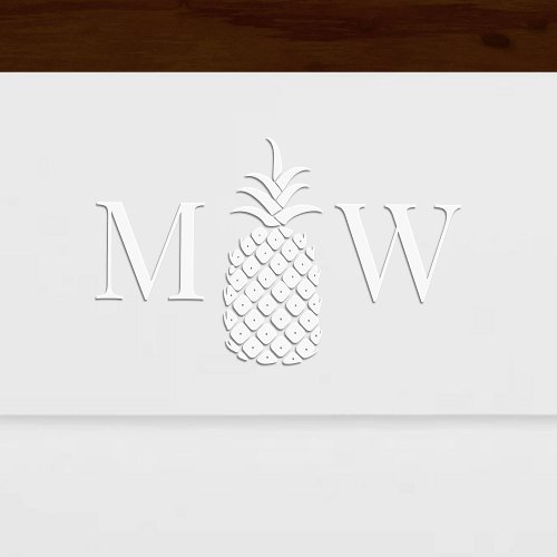 Pineapple 11 Couple Wedding 2 Initial Monogram Embosser