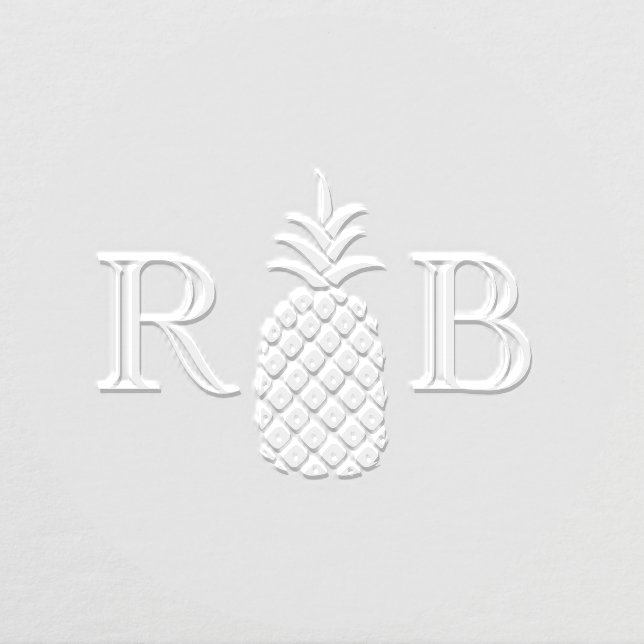 Pineapple #11C Couple Wedding 2 Initial Monogram Embosser (Design)