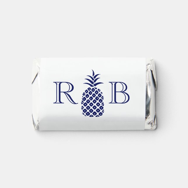 Pineapple #11C Couple Wedding 2 Initial Monogram Hershey's Miniatures (Front)