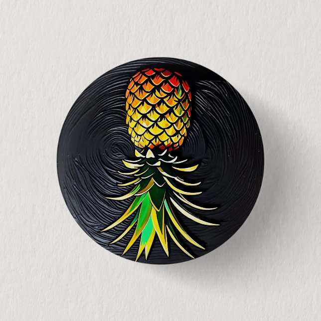 Pineapple 3 Cm Round Badge Button (Front)