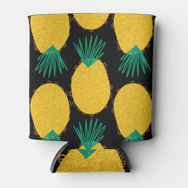 Pineapple abstract: tropical summer pattern. can cooler (Front)