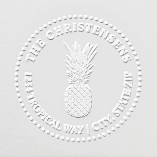 Pineapple Address Circle Embosser