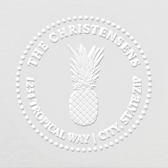 Pineapple Address Circle Embosser (Design)